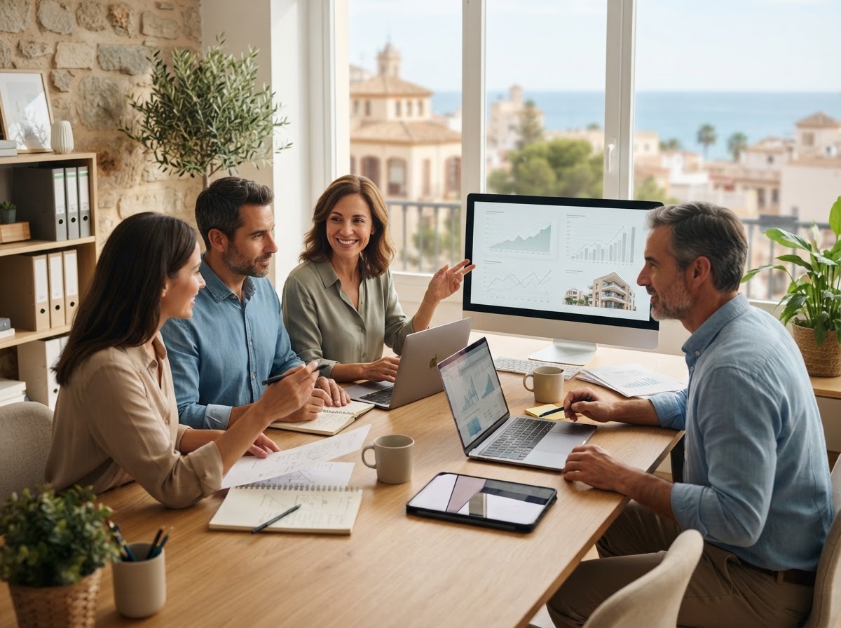 Faro Patrimivo: equipo analizando datos de mercado para optimizar decisiones de inversión